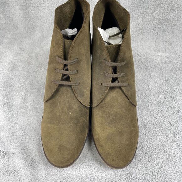 J.Crew MacAlister Womens Bootie Sz 12 Olive Green Suede Leather Wedge Ankle Boot - Picture 5 of 11